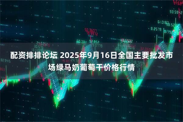配资排排论坛 2025年9月16日全国主要批发市场绿马奶葡萄干价格行情